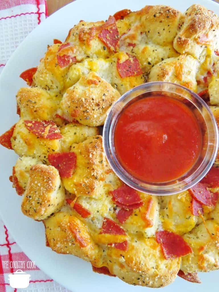 Pepperoni and Mozzarella Pull Apart Bread